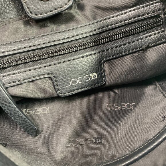 Joe's Crossbody Bag With Bracelet Top Handles Zipper Details Black Vegan Leather - Picture 7 of 10